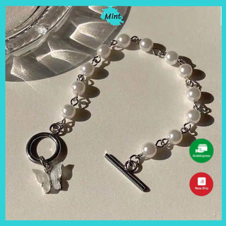 Vòng Tay Ngọc Trai Giả Hình Bướm Trắng ❤️FREESHIP❤️ Lắc Tay ThờI Trang Dễ Thương