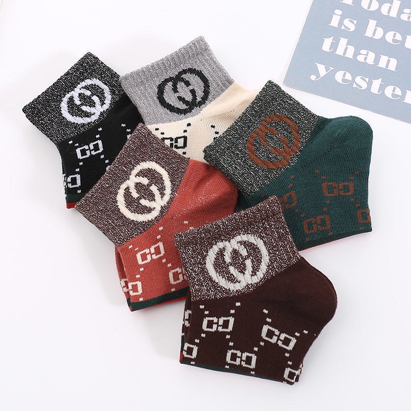 Set 5 đôi tất, vớ, tất trẻ em chất cotton, tất cao cổ thương hiệu cho bé