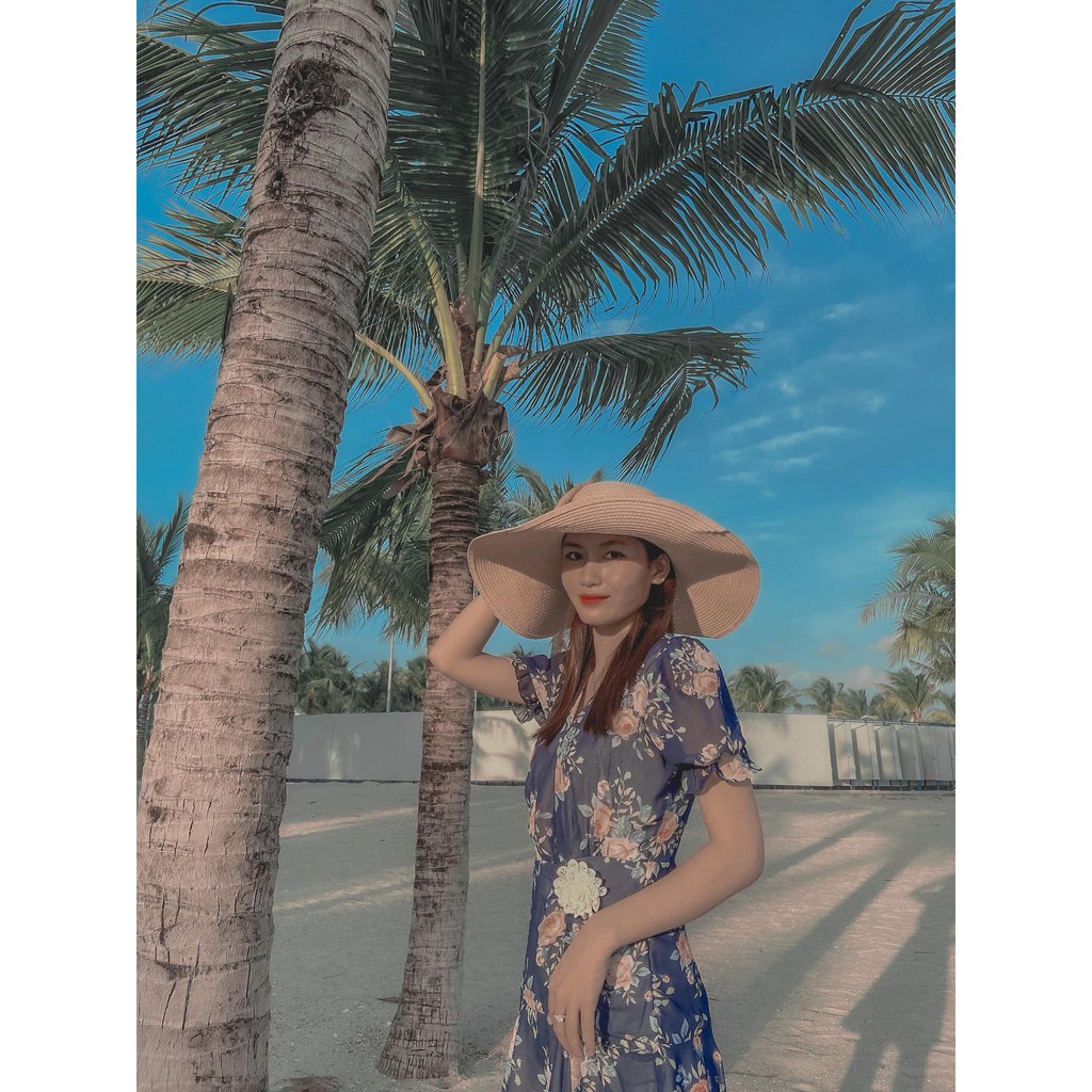 Đầm rút nhún hoa Hoivu sz S