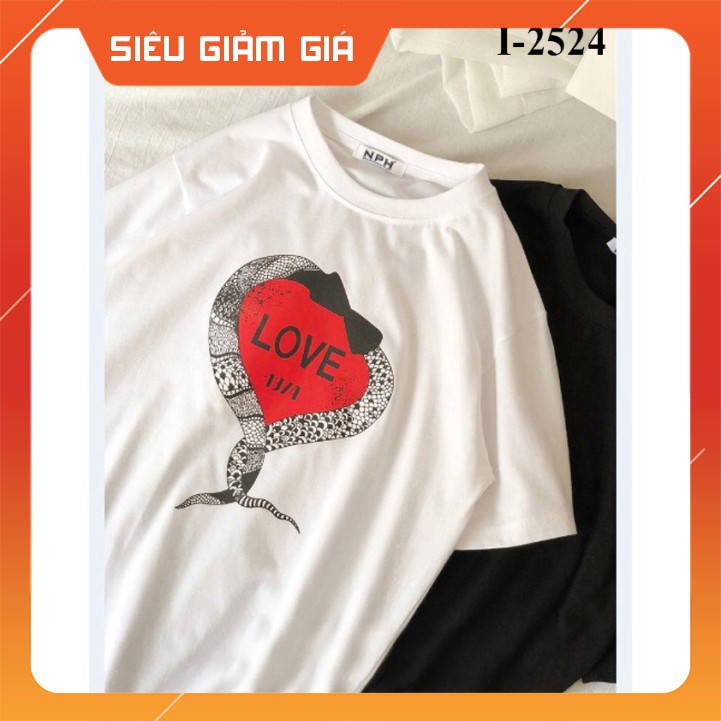 i-2524-ao-thun-nu-tay-lo-in-hoa-tiet-chu-love [Hàng Đẹp Giá Hời]