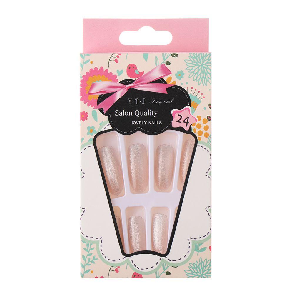 Bộ 24 Móng Tay Giả Che Phủ Toàn Diện Họa Tiết Mắt Mèo Cho Nữ