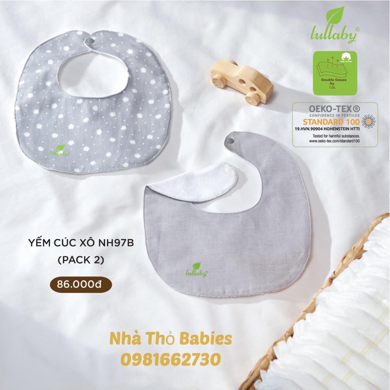 (LULLABY) Set 2 Yếm Cài Cúc Lullaby NH97B