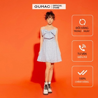 Đầm ôm nữ GUMAC 2 dây nơ ngực, năng động 3 màu, đủ size DA12182
