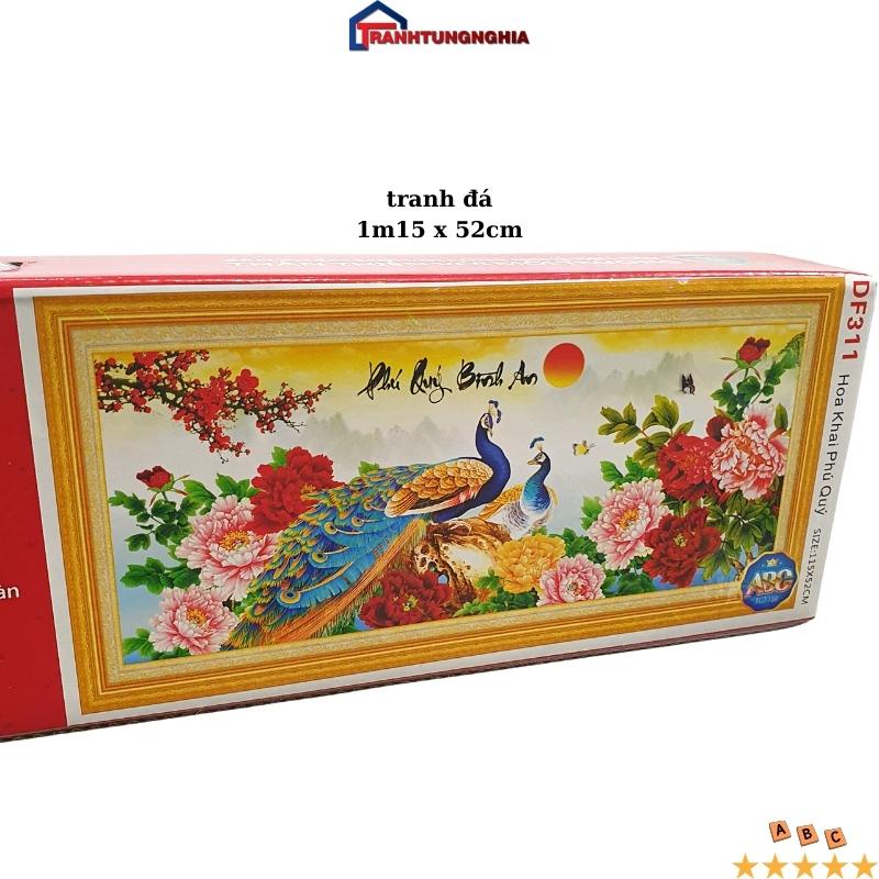 Tranh đính đá, tranh thêu chữ thập công phú quý bình an