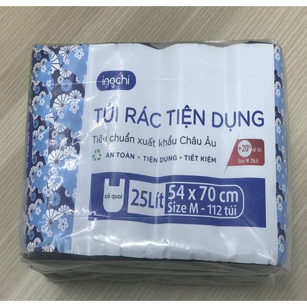 (Bộ 4) Túi Đựng Rác Tự Hủy Có Quai Màu Đen Tiện Dụng Sạch Sẽ An Toàn INOCHI