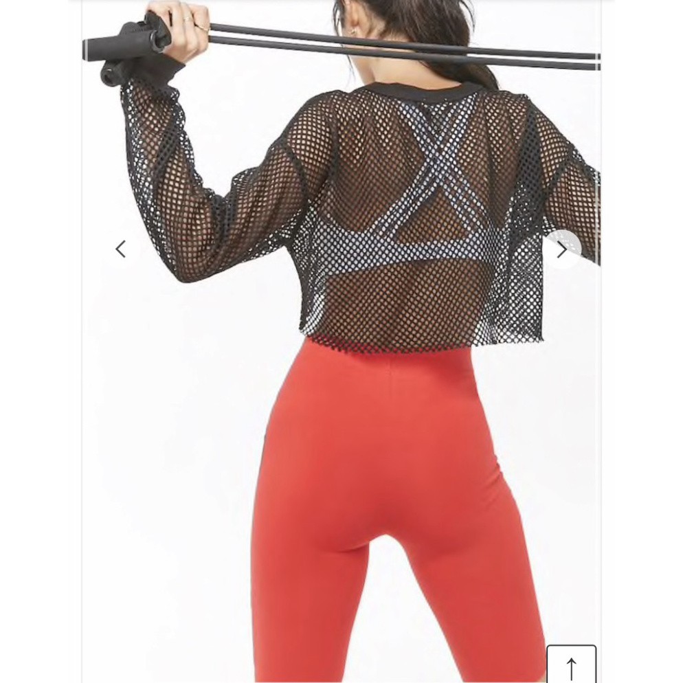 Croptop Lưới To Mặc Ngoài Tập Gym Tay dài, Form Rộng Hot Trend