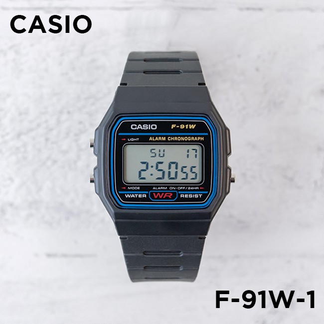 áo unisex [Mã FARSBR243 giảm 15% đơn 249K] Đồng hồ nam dây nhựa Casio Standard chính hãng Anh Khuê F-91W-1DG