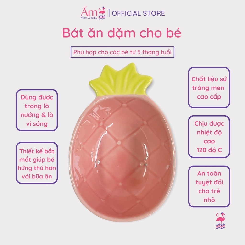 Bát Ăn Dặm Cho Bé Chén Ăn Dặm Cho Bé Đồ Ăn Dặm Cho Bé Gốm Sứ Ấm Baby 120-150ml