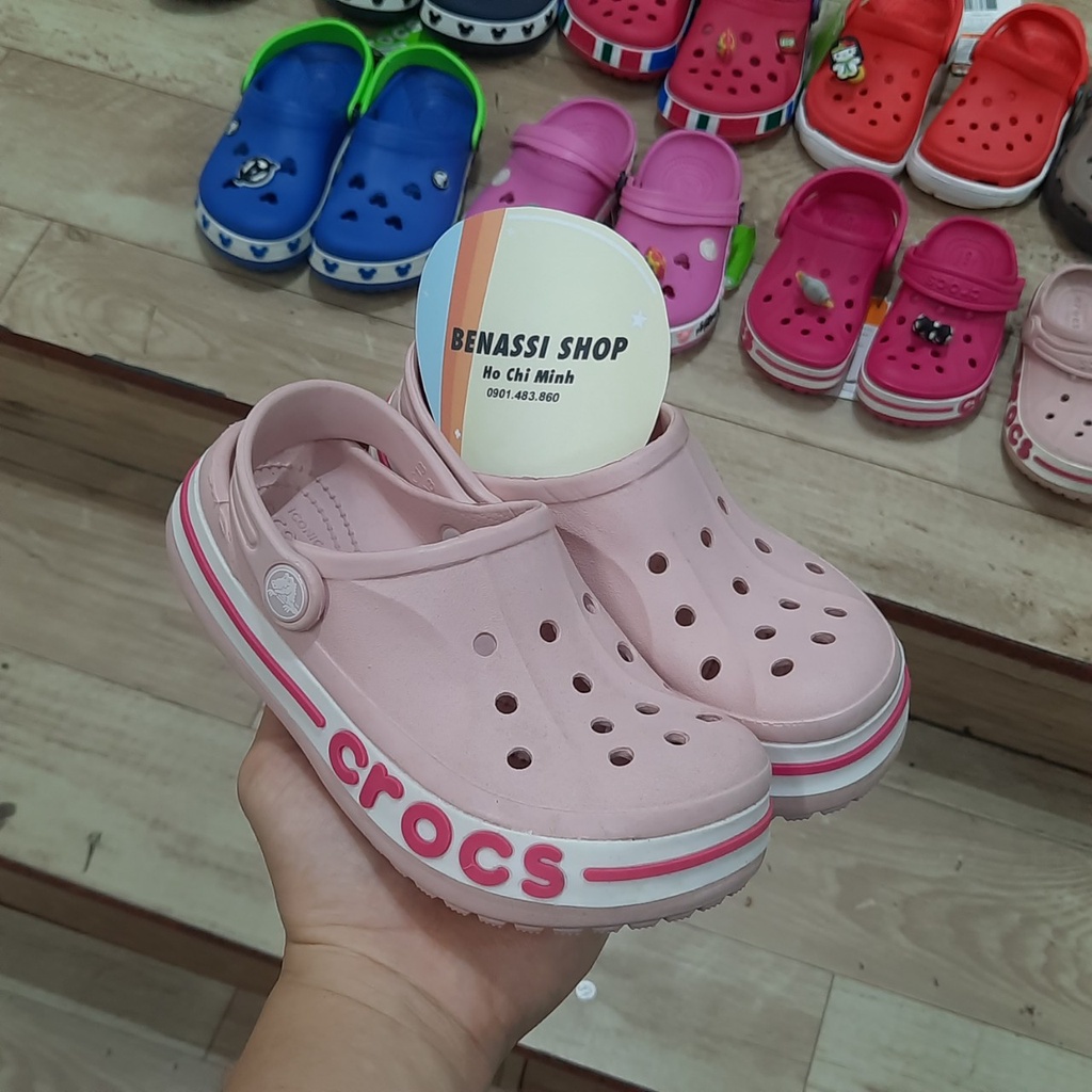 dép sục crocs trẻ em cá sấu hình lego nhiều màu