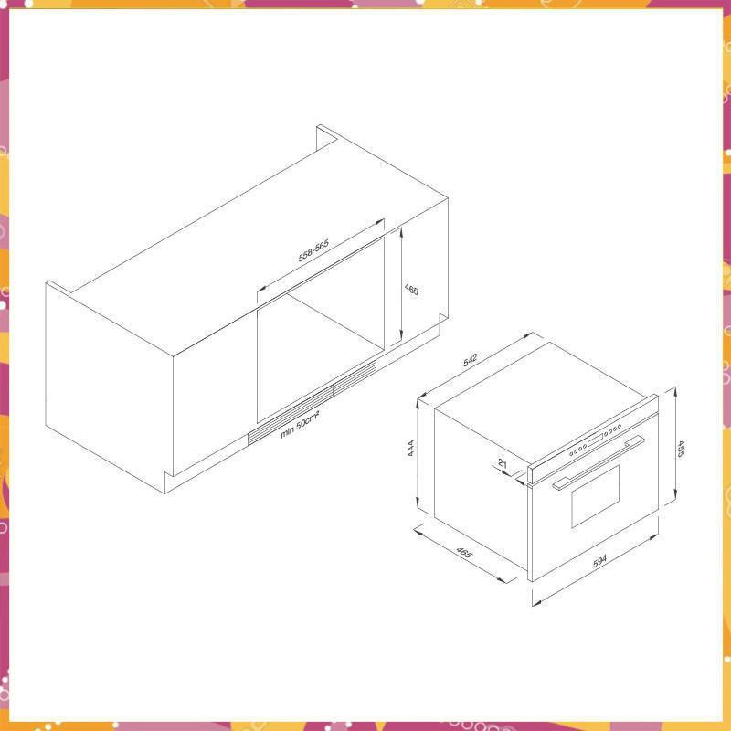 Lò Hấp âm tủ Malloca MST35 - IX03 , dung tích 35L mặt kính màu đen phối inox  ( Phân Phối Chính Hãng )