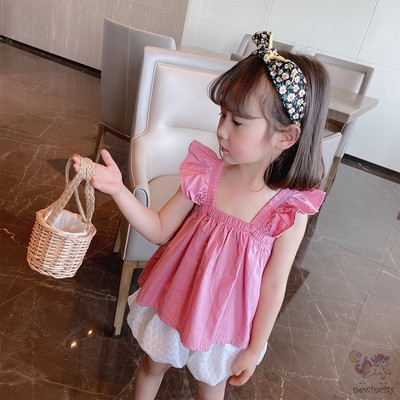 Áo không tay hai dây chất liệu co giãn phong cách Hàn Quốc dành cho bé gái