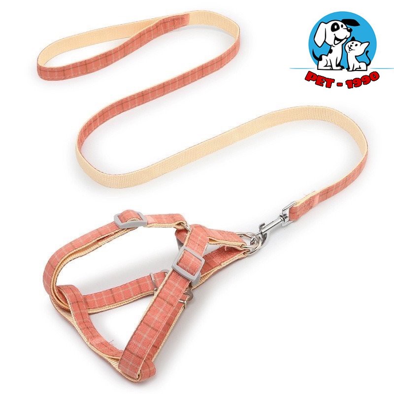 Dây Dắt Kèm Yếm Đeo Cho Chó Mèo Phong Cách Hàn ( Dành Cho Chó Mèo 1.5 - 20kg)