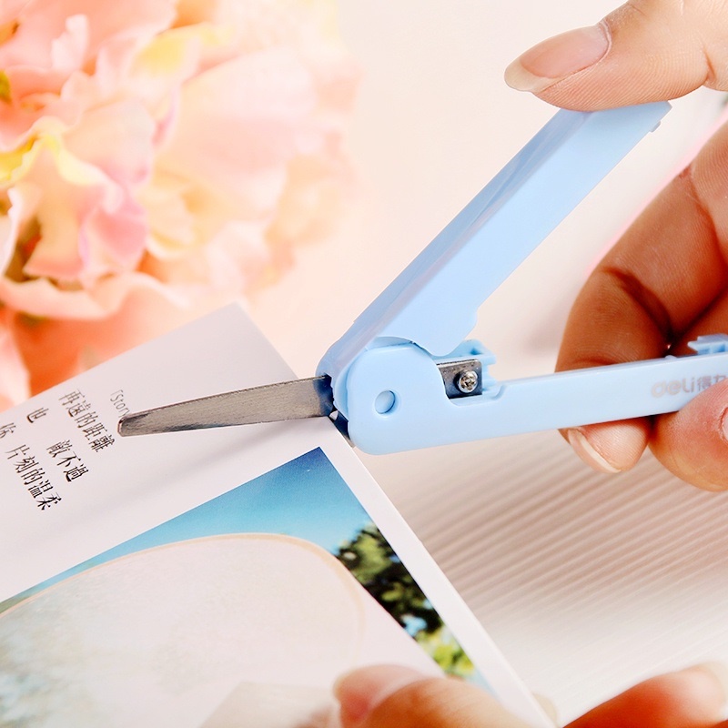 Kéo Giấy Gấp Mini Màu Trắng / Xanh Dương / Hồng / Đen Tiện Dụng Cho Học Sinh / Văn Phòng