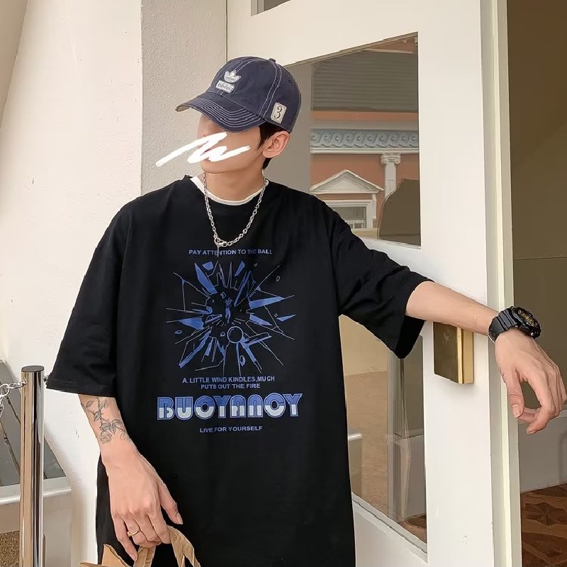 Áo Thun Tay Ngắn Dáng Rộng In Họa Tiết Hoạt Hình Phong Cách Hip Hop Thời Trang Mùa Hè Cho Nam Và Nữ size M-8XL