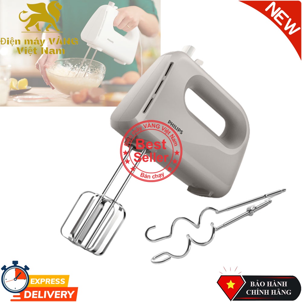 Máy đánh trứng cầm tay Philips HR3705 300W Gray - HR3705/20
