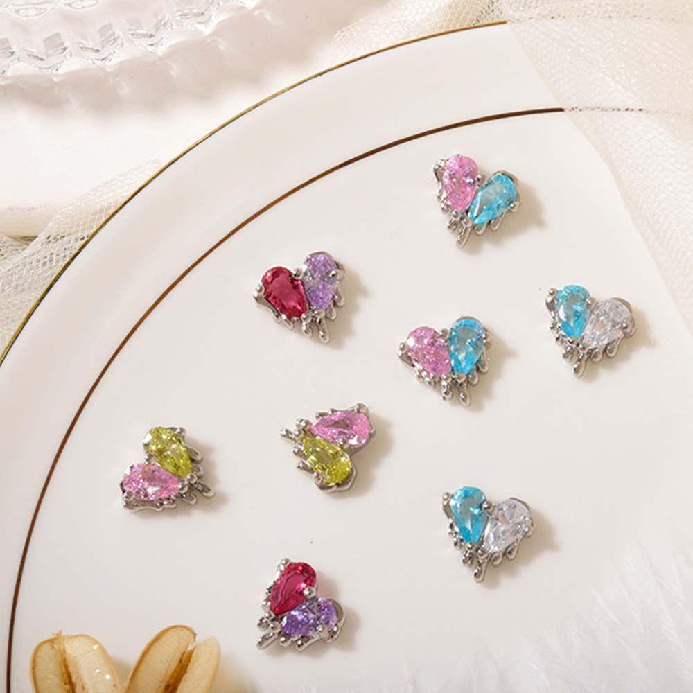 Phụ Kiện Trang Trí Móng Tay Hình Trái Tim Xinh Xắn|Phụ Kiện Trang Trí Móng Nghệ Thuật Hai Màu Sắc Phong Cách Retro