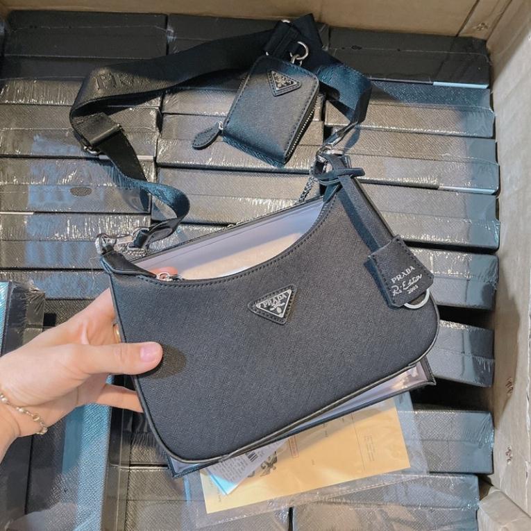 Set pờ ra đa kèm ví chất da sần size 24 dây da dù siêu sang hàng QC cao cấp