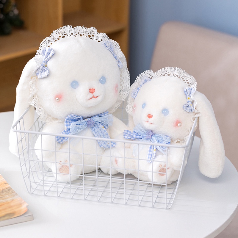 Hàng Có Sẵn Trong 24Lolita vui nhộn cho nữ Thỏ Nhồi Bông Mềm Mại Phong Cách Lolita Dễ Thương Dùng Làm Quà Tặng Thú Nhồi Bông Hình Thỏ Tai Dài 25-40cm Mềm Mại Đáng Yêu