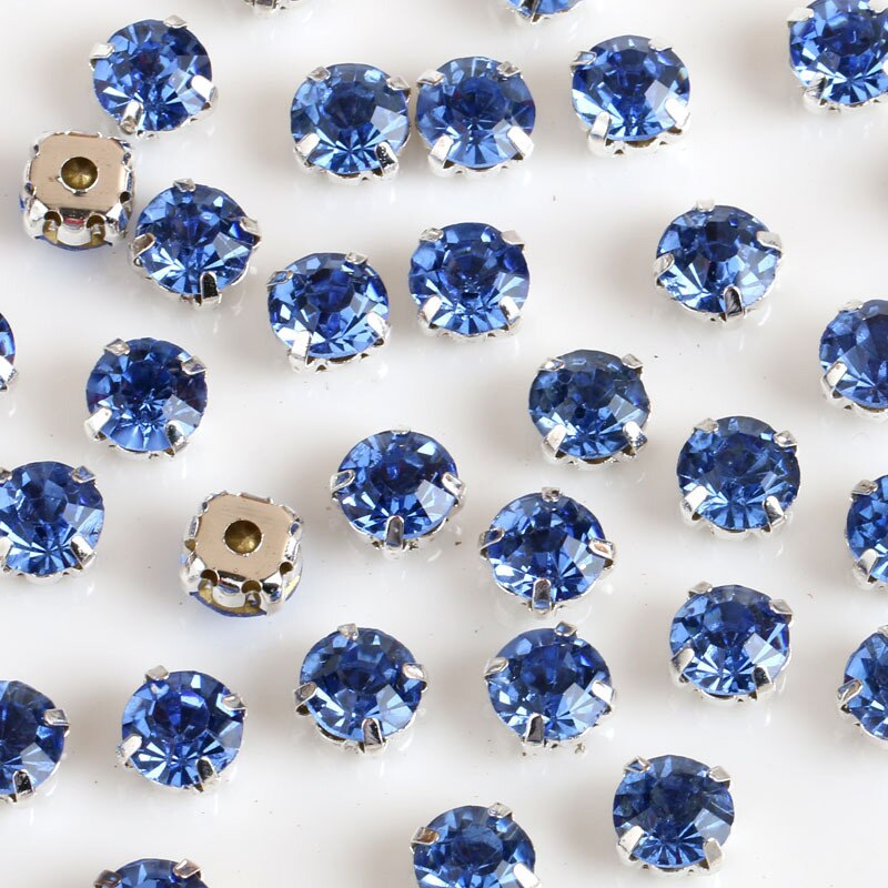 Khoảng 240 miếng / lô thủy tinh pha lê 4mm nhiều màu chất lượng cao được may trên kim cương giả với móng vuốt bạc cho các phụ kiện quần áo tự làm