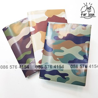 Set 3 Giấy Bao Tập quân đội xanh nâu cực ngầu cho nam - Bọc vở học sinh họa tiết cool - Hình Thật, in theo yêu cầu