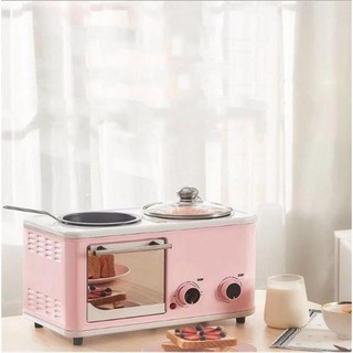 Bếp nướng bếp mini đa năng nhỏ gọn 3 trong 1 (lò nướng + chiên rán + hấp) tiện lợi chuẩn bị buổi sáng cho gia đình