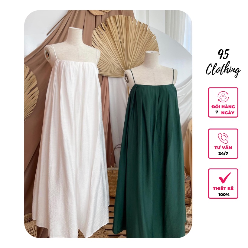 [HÀNG LOẠI 1] Đầm lụa 2 dây form suông rộng oversize có thể mặc như đầm bầu