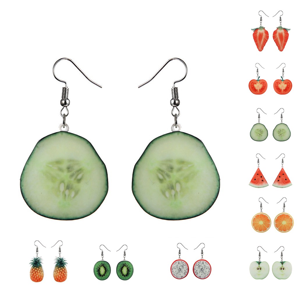 Đôi hoa tai kiểu trái cây phong cách Hàn Quốc xinh xắn cho nữ