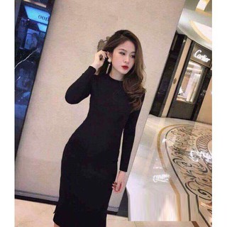 Váy len LYNS - Len tăm dáng body ULAZZANG cổ tròn phong cách VINTAGE - BDM03