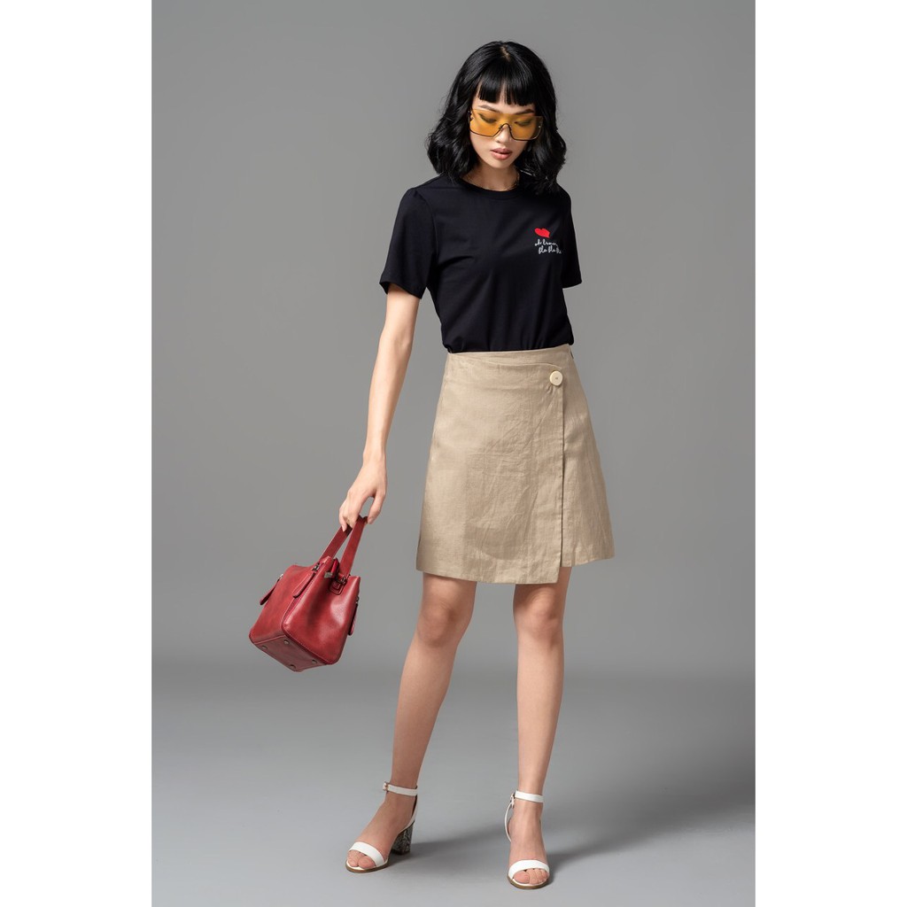 Chân váy Mang0 linen-blend wrap skirt