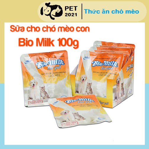 Sưa Cao Cấp BIO Milk Chuyên Dùng Cho Chó Mèo Gói 100g
