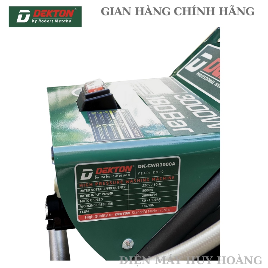 Máy rửa xe Dekton 3000W - CWR3000A Thiết Kế Mới Có Bánh Xe Đẩy Và RULO Dây 15M