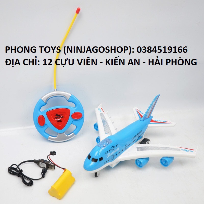 Đồ chơi điều khiển từ xa máy bay chở khách có đèn và nhạc cỡ lớn cho bé (ảnh thật shop tự chụp)