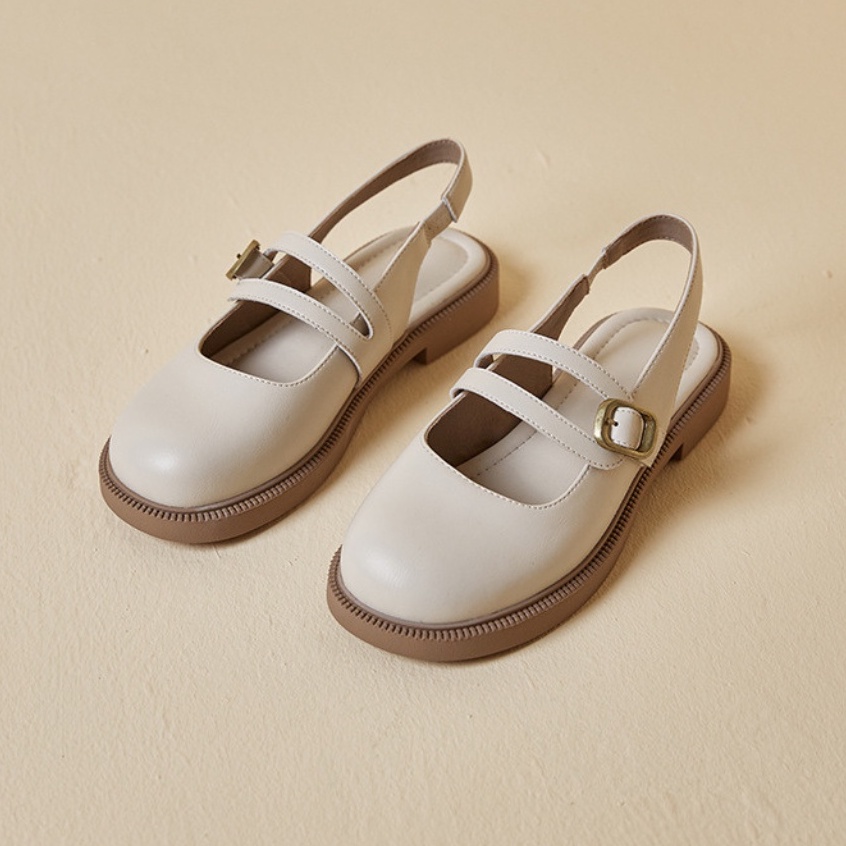 Giày sandal Lolita hở gót có quai hậu LAMLAM3456 đế răng cưa, phong cách cổ điển  - dép xinh