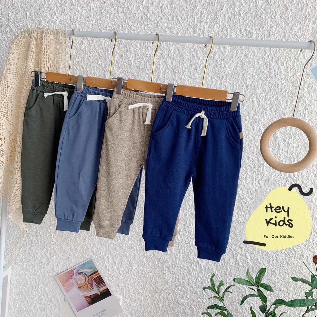 Combo 3 quần dài chất liệu da cá 100% cotton mẫu mới Thu Đông dành cho bé gái và bé trai (8-22kg)