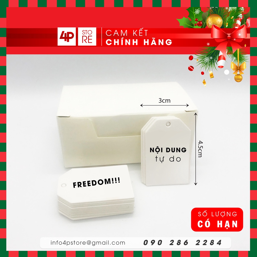 100 cái Nhãn Treo (logo, nội dung Tự Chọn)