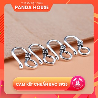 Charm bạc s925 móc khóa chữ S kết vòng tay, dây chuỗi 3*9*16mm - Panda House
