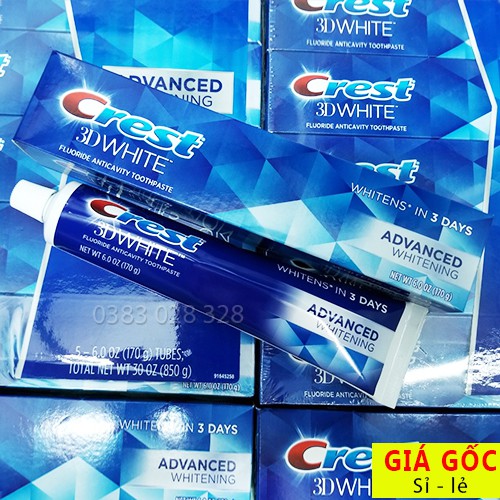 KEM ĐÁNH RĂNG CREST 3D WHITE ADVANCED WHITENING 170g