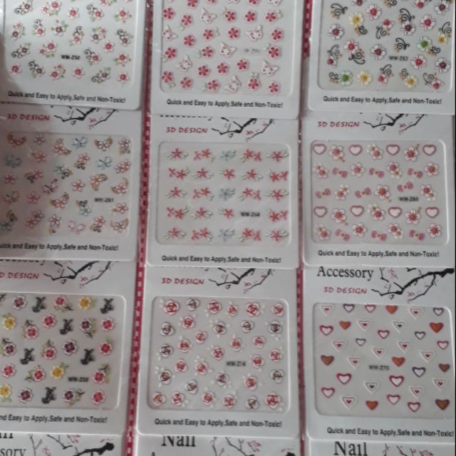 Set 2 sticker dán móng tay giả