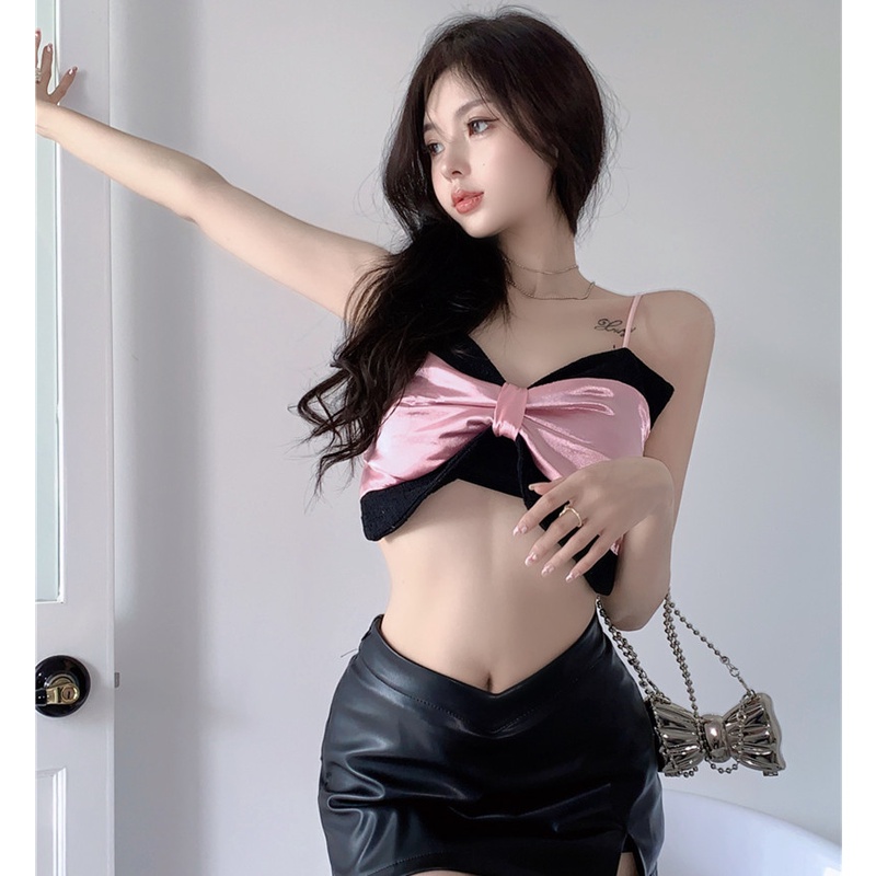 Áo Hai Dây Đính Nơ Quyến Rũ Thời Trang Mùa Hè Dành Cho Nữ