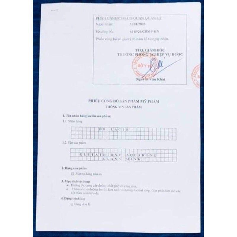 Mặt Nạ Thuỷ Tinh Glutathione  aquaring glass mask