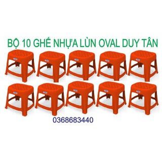 GHẾ LÙN  OVAL BỘ 10 CÁI -NHỰA DUY TÂN MÀU ĐỎ