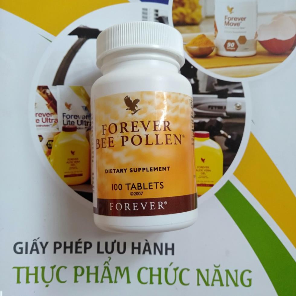 [CHÍNH HÃNG] Phấn Ong Tăng Cường Sinh Lực Forever Bee Pollen Tablet #026Flp. 60 viên/lọ