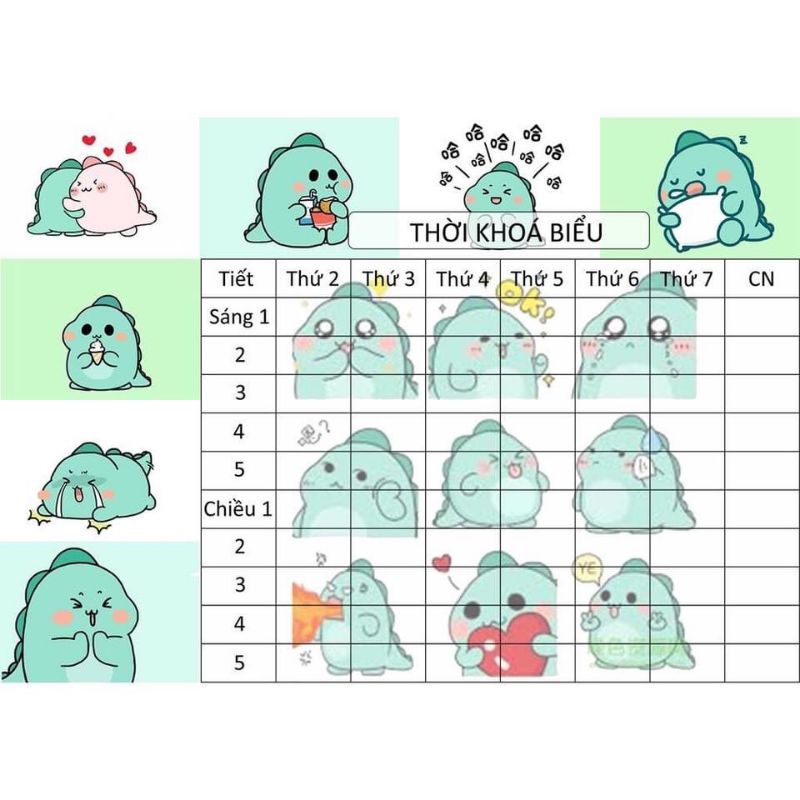 Set 3 cái thời khoá biểu cute cho học sinh năm học mới ( Ngẫu nhiên )