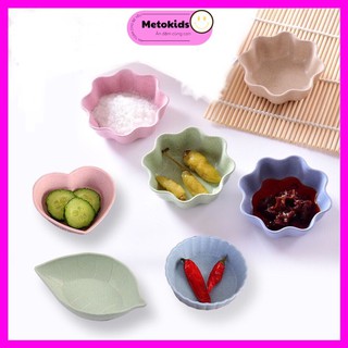 Bát ăn dặm kiểu Nhật mini chất liệu lúa mạch hình hoa lá tim dễ thương
