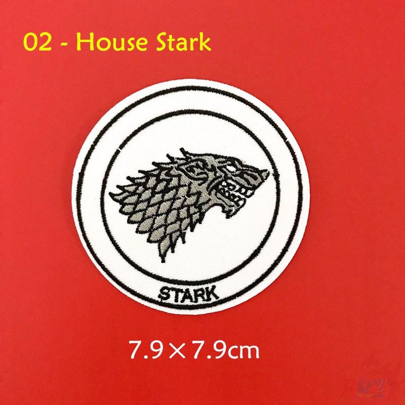 ☸ Sticker Ủi Thêu Hình Phim Game of Thrones: Stark / Baratheon / Targaryen ☸ 1 Miếng Dán Ủi Quần Áo Hình Ngôi Nhà Diy