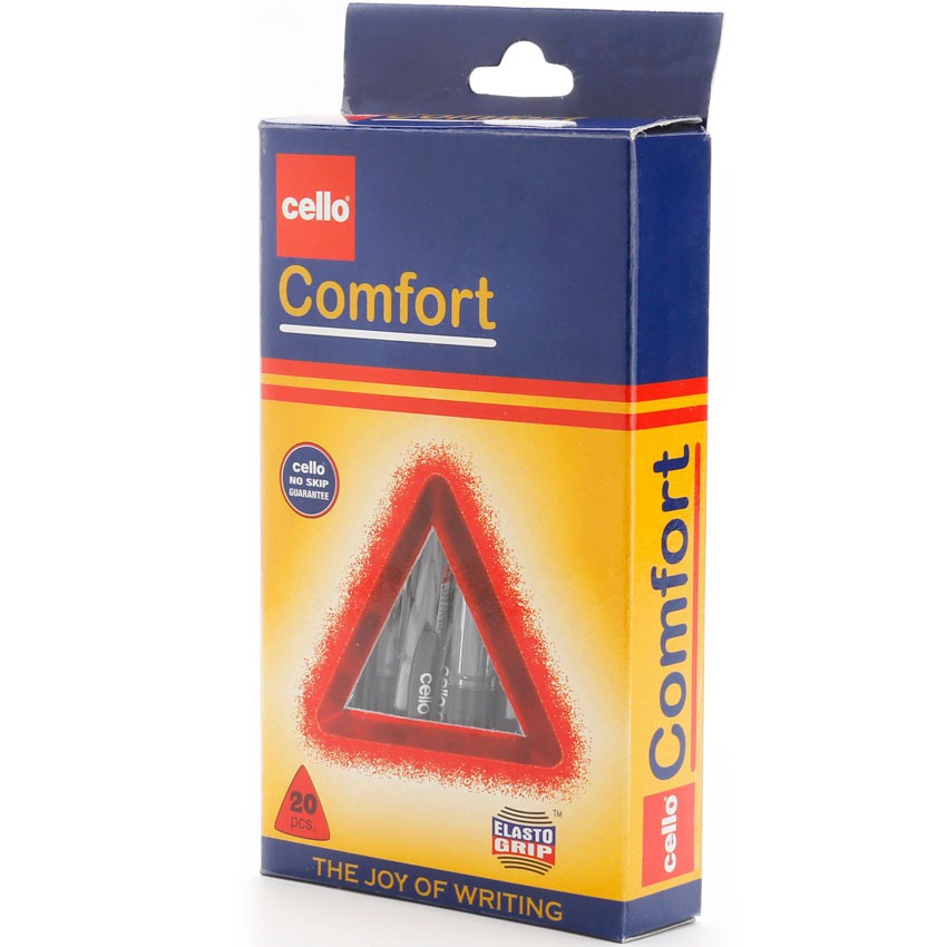 Hộp 20 bút Cello Comfort (xanh- đỏ - đen) nhập khẩu Ấn Độ