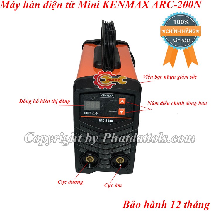 Máy hàn điện tử mini KENMAX ARC-200N-Công nghệ Nhật Bản-Bảo hành chính hãng 12 tháng-Đầy đủ phụ kiện