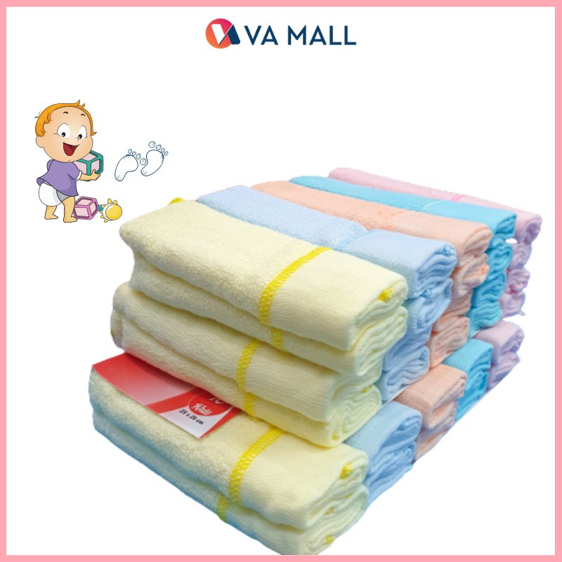 Hộp 10 cái Khăn sữa Cotton 2 mặt mềm mịn/ khăn xô sữa cho bé thấm hút tốt