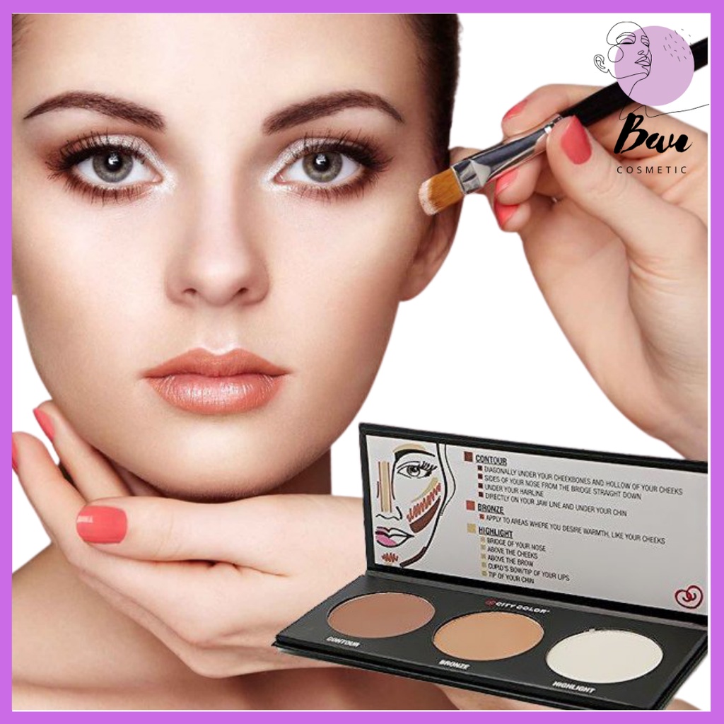 Bảng Phấn Tạo Khối Và Highlight 3 ô City Color Contour Palette | BigBuy360 - bigbuy360.vn