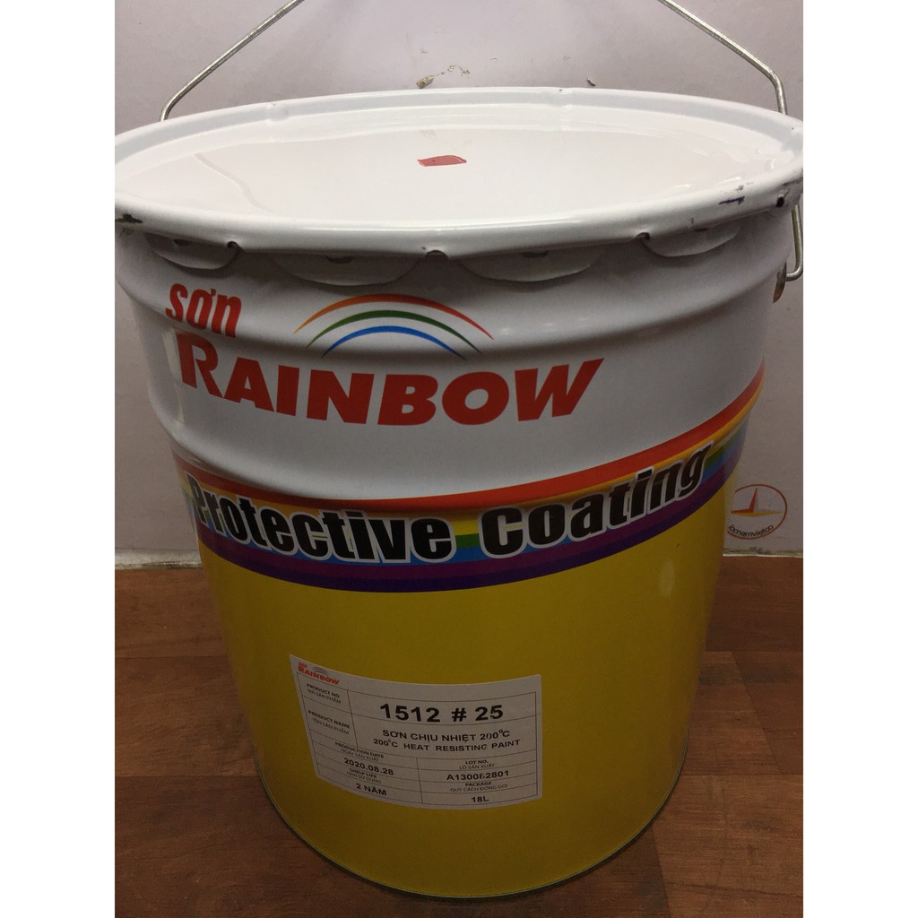 Sơn chịu nhiệt 200oC Rainbow 1512#25 màu đỏ_ thùng 18L